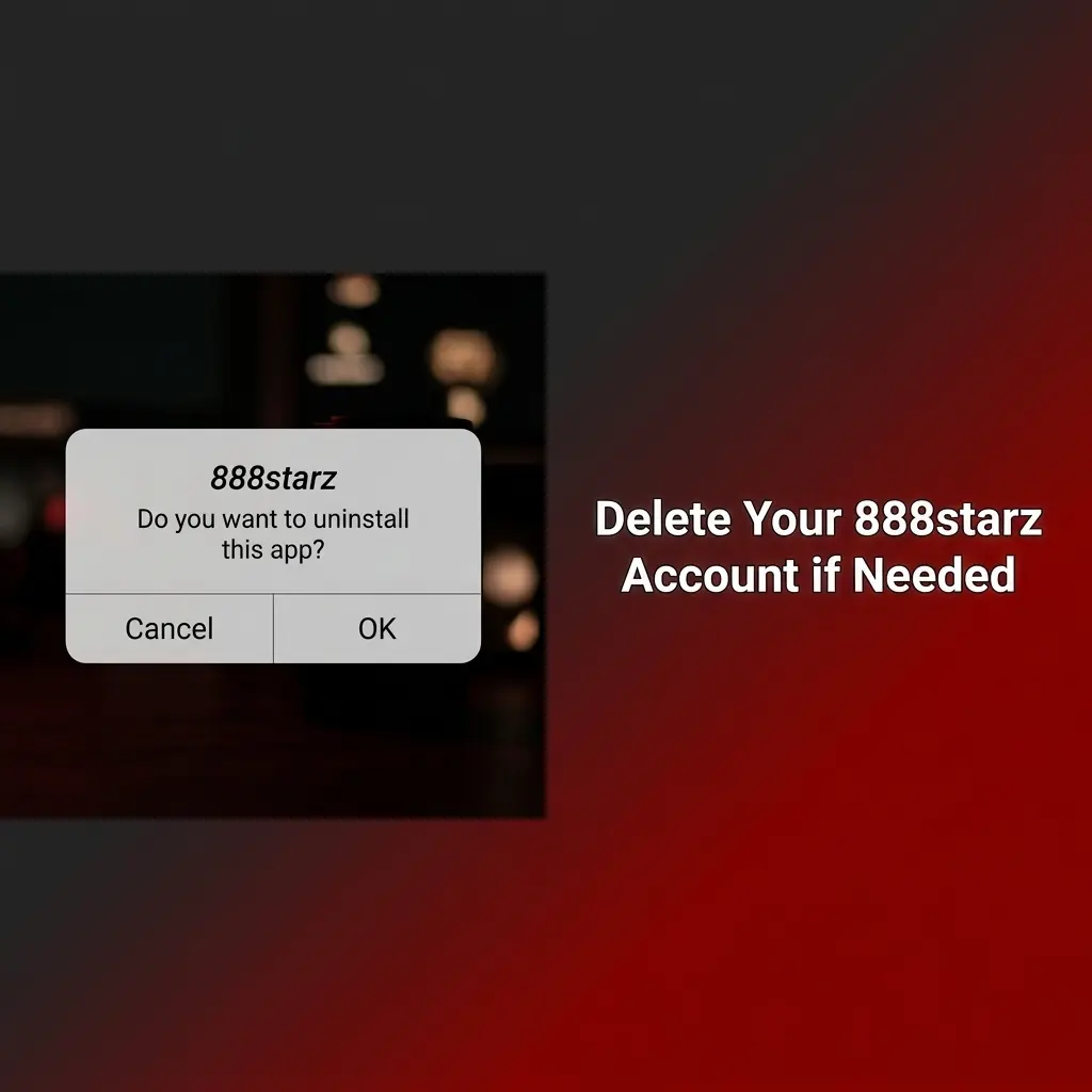 888starz account deletion steps showing profile settings, closure request process, and support contact options